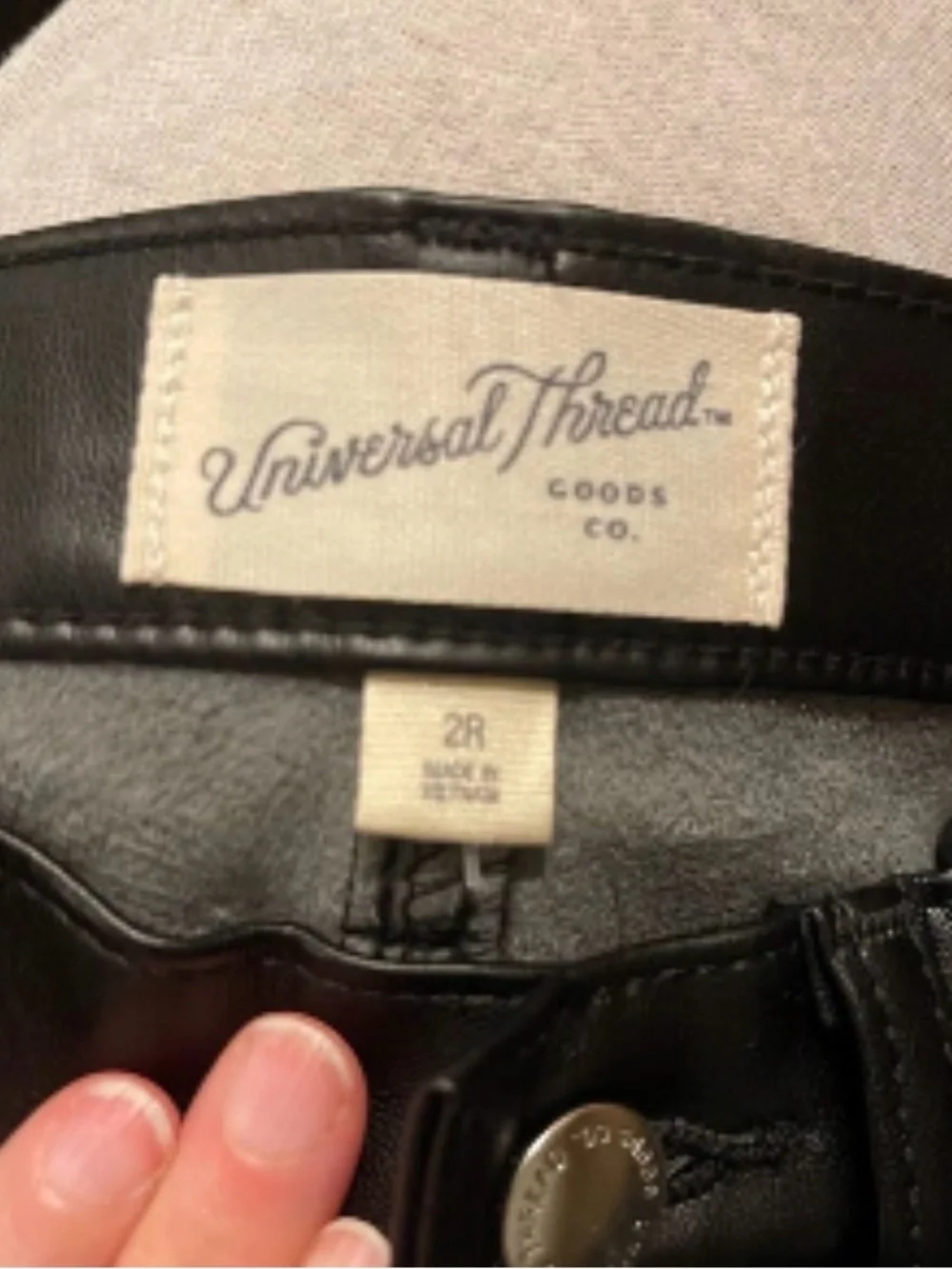 Universal Thread Dual Fabric High-Rise Slim Straight Jeans with Faux Leather